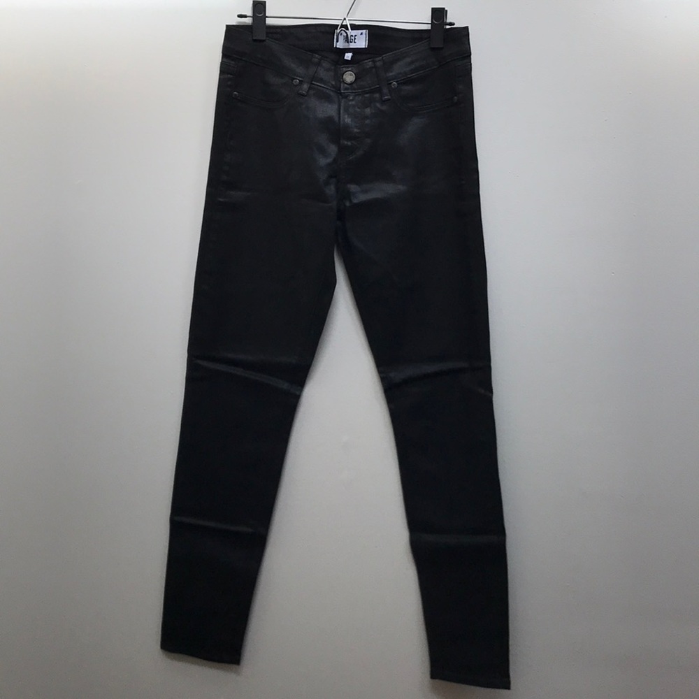Paige Denim Black Coated Jeans